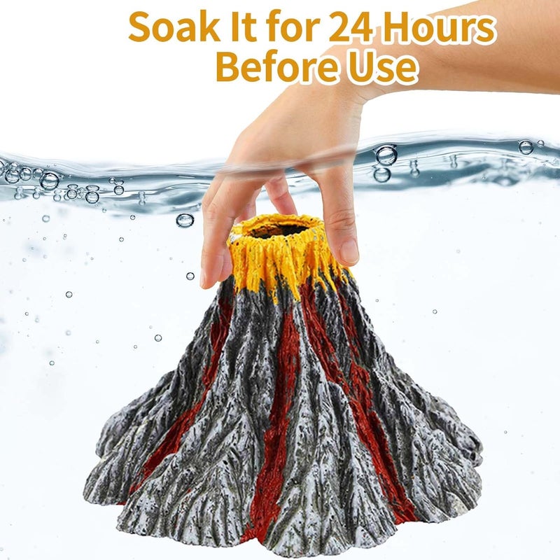 Moonorange Aquarium Air Bubbler Decoration, Realistic Volcano Ornament for Aquarium Fish Tank (Volcano-L) - Image 4
